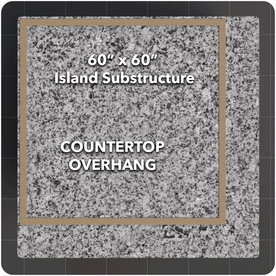 Squared Countertop Corner Overhang